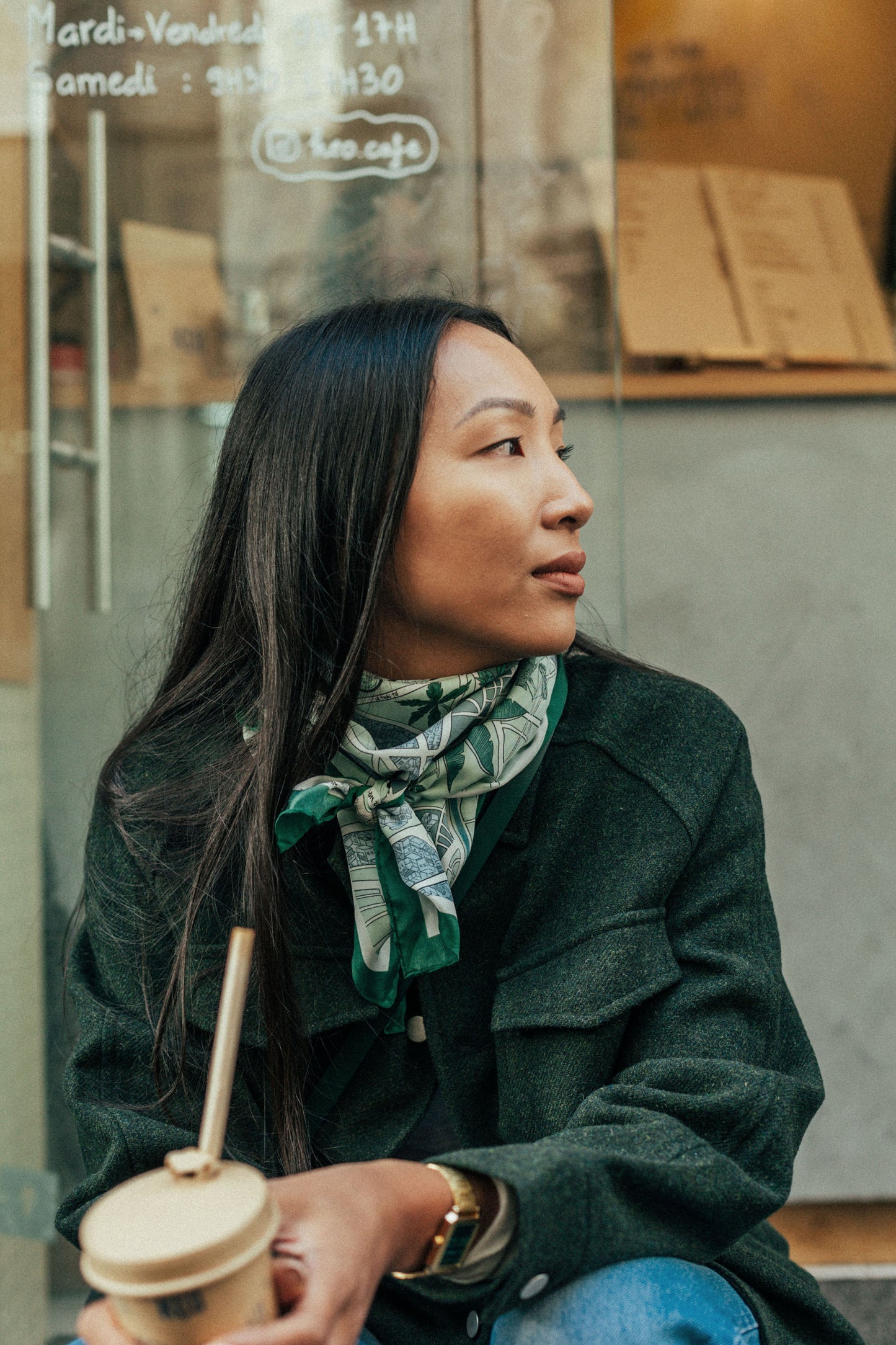 Xmas Scarf Saigon Map 2023 Green
