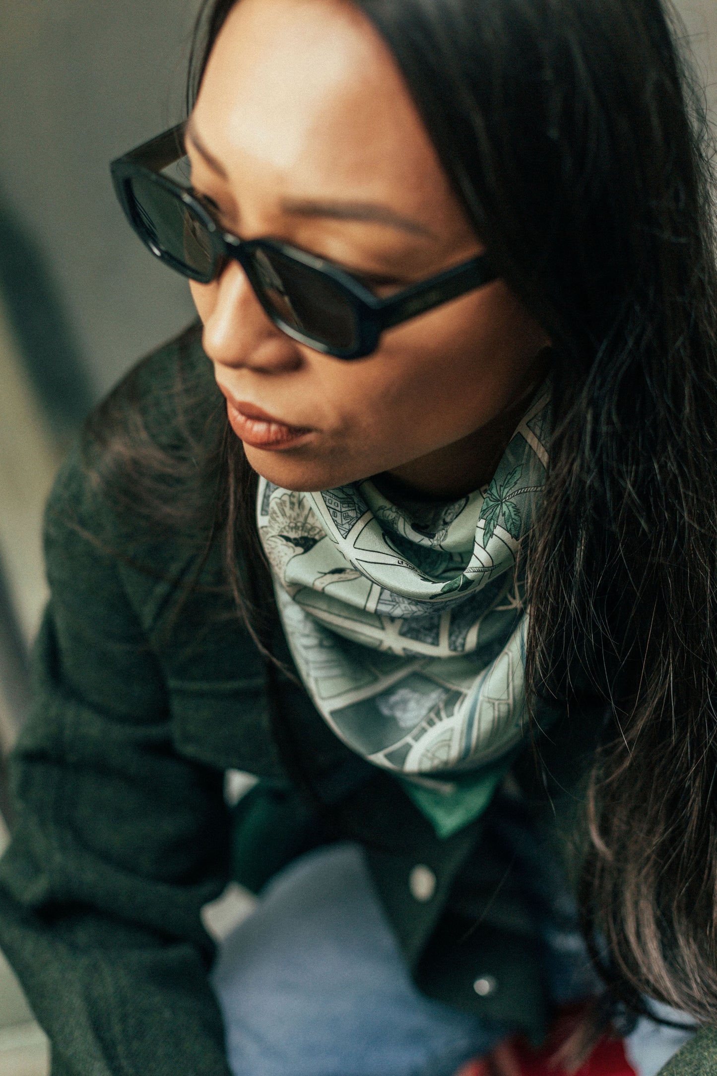 Xmas Scarf Saigon Map 2023 Green
