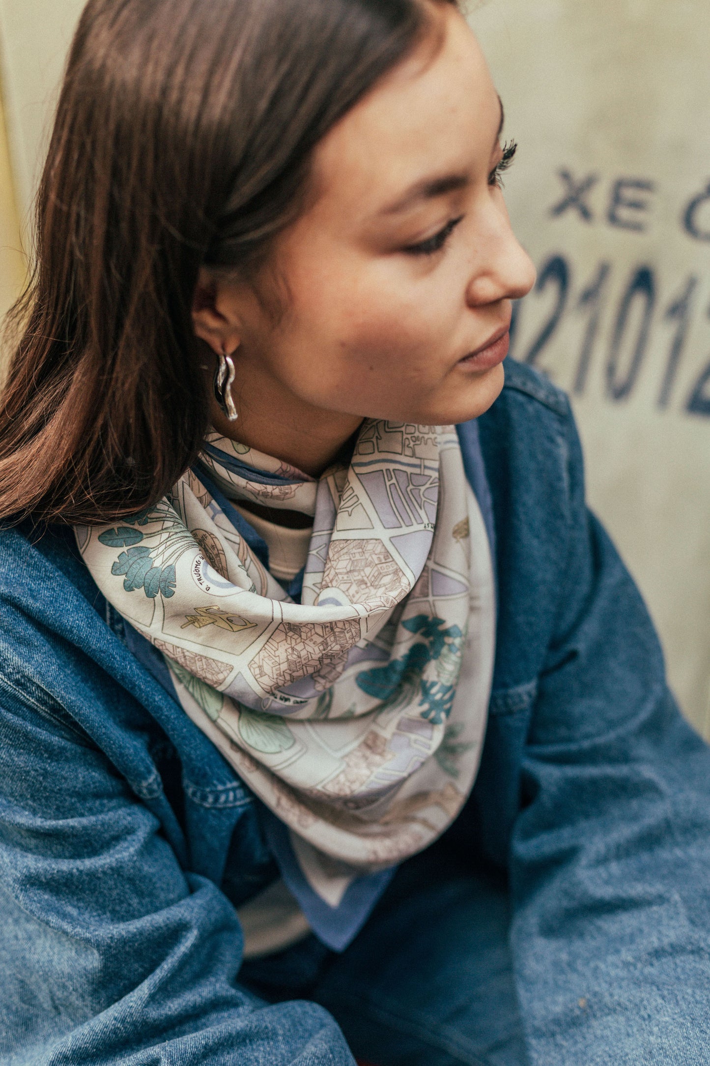 Xmas Scarf Saigon Map 2023 Blue