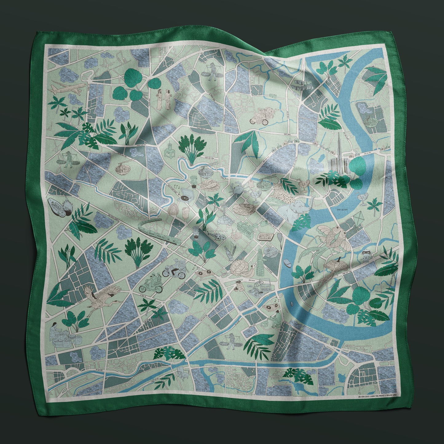 Scarf Saigon Map 2023 Green
