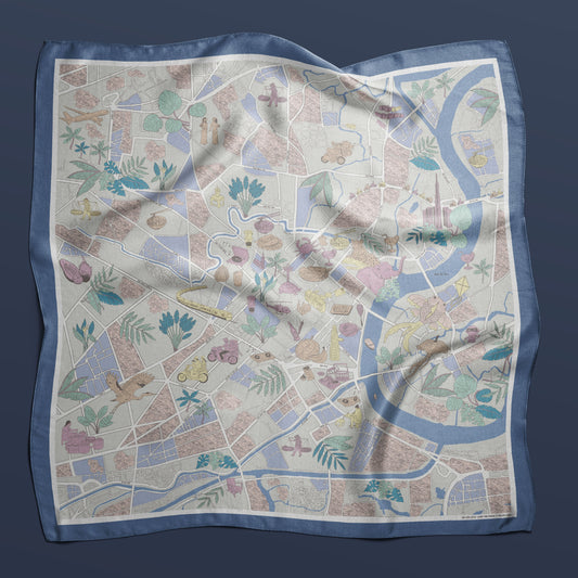 Scarf Saigon Map 2023 Blue