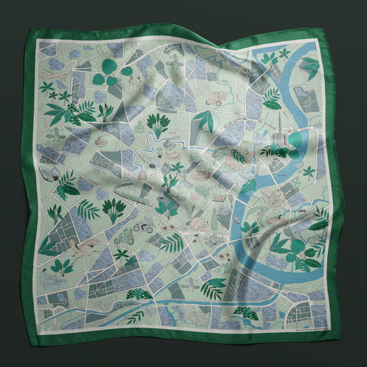 Xmas Scarf Saigon Map 2023 Green